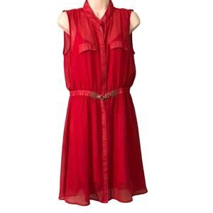 RnB Orange Chiffon Dress layered w knit tank dress Juniors XL Mini Dress